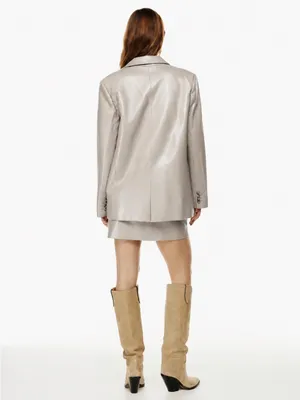 Aritzia Wilfred Memories Vegan Leather Blazer Beige Size XS thumbnail 3