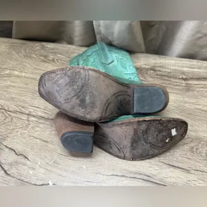 Liberty‎ black turquoise colored butterfly boots size 5 Green thumbnail 7