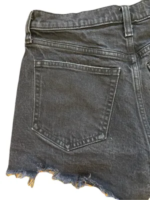 Abercrombie & Fitch High Rise Mom Shorts Black Distressed Denim Size 27 / 4 thumbnail 7