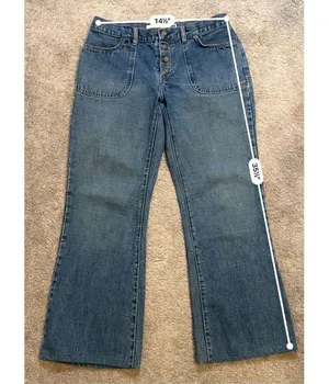 Women’s GAP Flare 100% Cotton Medium Wash Jeans 10 thumbnail 5