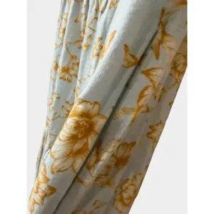 Christian Lacroix‎ Blue Floral Linen Blend Tiered Maxi Dress Small Cottagecore thumbnail 5