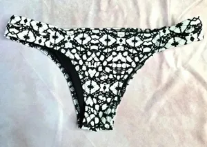 Shade &‎ Shore Black White Bikini Bottoms Swimwear Swimsuit Size Medium thumbnail 1