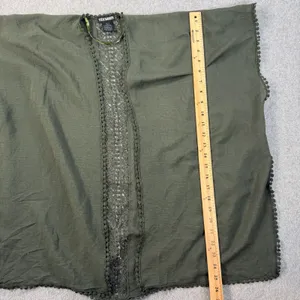 Steve Madden Women's OSFM Olive Green Kimono Cardigan Wrap Lace Trim Open thumbnail 6