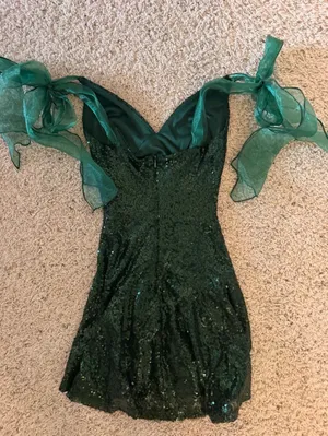 Lucy in the Sky Green Mini Dress Sequin thumbnail 2