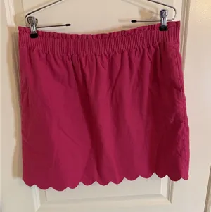 J By J.CREW Scalloped Linen Cotton Blend Pull On Mini Skirt Pink Size 14 thumbnail 1
