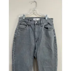 Abercrombie Curve Love Ultra High Rise Ankle‎ Straight Jeans Gray 26/2 thumbnail 3