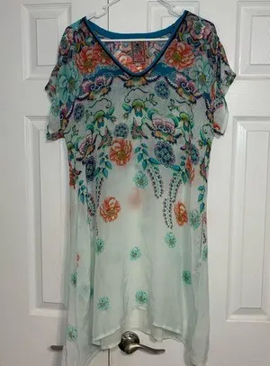 Johnny Was Floral Sheer Tunic thumbnail 1