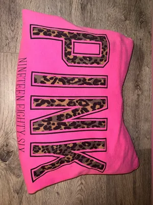 PINK Victoria’s Secret Y2K Hot Pink Cheetah Hoodie Early 2000’s Girly Large thumbnail 1