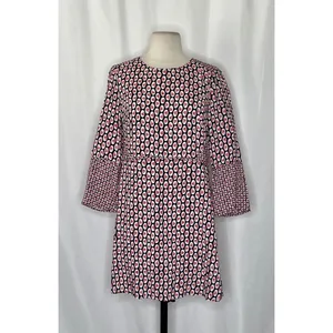 NWT!! BODEN Edna Tunic Top Retro Floral Navy Blue Red Preppy Polka Dot Size 6 thumbnail 2
