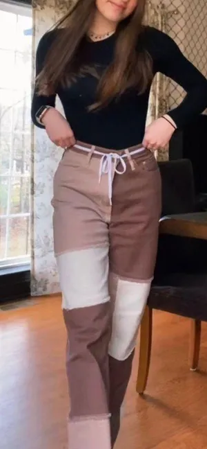 Hollister Brown Patchwork Jeans thumbnail 1