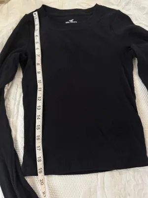 Hollister Black Ribbed Long Sleeve Top thumbnail 5