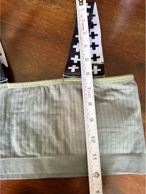 BP. Wildfang Medium Ribbed Bandeau Bra with Black and White Cross Straps thumbnail 6