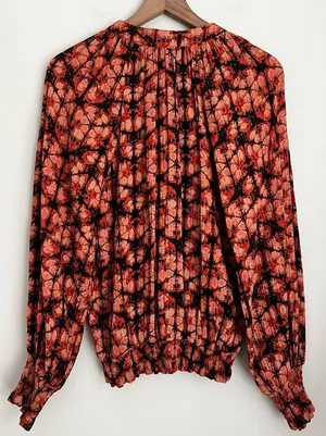 Anthropologie Porridge Elisabet Peasant printed Blouse Top long sleeve M thumbnail 3