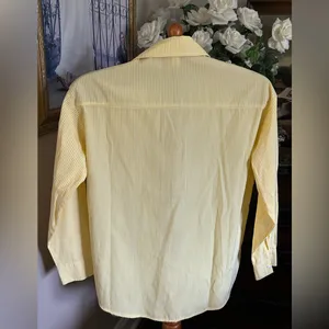 ASEW Yellow Striped Button-Up Cotton blend Shirt Sz S thumbnail 2