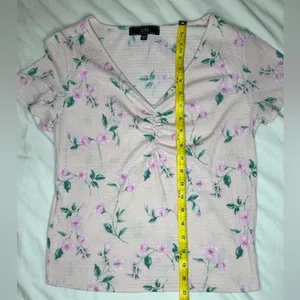 VIBE pink floral print short-sleeve top thumbnail 4