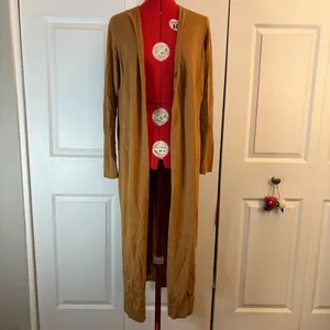 Free Press Clothing Carmel Brown Long Cardigan size L thumbnail 6
