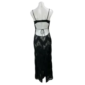 I.AM.GIA Leona Women's Black Sleeveless Floral Lace Open Back Cami Maxi Dress S thumbnail 3