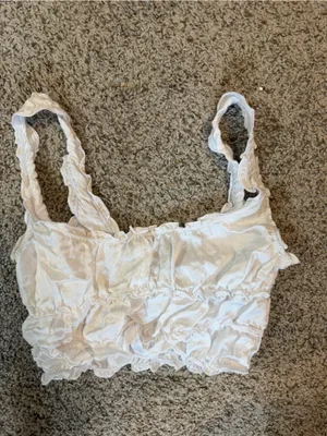 White Ruffle Zara Tank Top thumbnail 5
