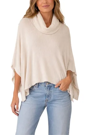 Free People Beach World Traveler Cowl Neck Split Back Top Size M thumbnail 1
