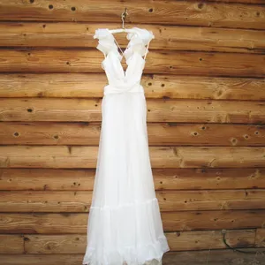 Mac Duggal 67911 Ruffled Tiered Cut Out Chiffon Gown Dress White 6 thumbnail 8
