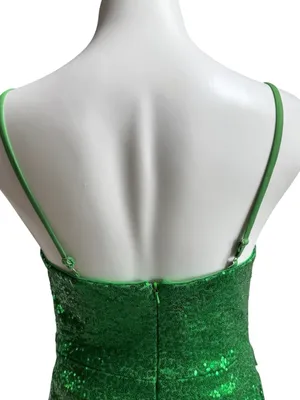 ABCDress Sequin Spaghetti Strap Mini Dress Green Size 8 NWT thumbnail 4