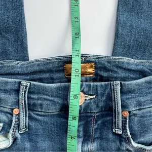 Mother High Waisted Looker Ankle Fray Jeans Walking on Coals Size 24 thumbnail 6