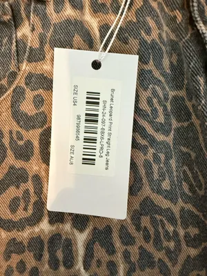 Beginning Boutique Brunet Leopard Print Straight Leg Jeans US 4 NWT thumbnail 8