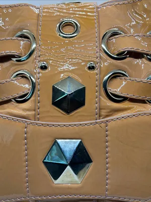 Jimmy Choo Ramona Tan Leather Metal Studded Hobo Shoulder Bag Purse 🔥🔥 thumbnail 13