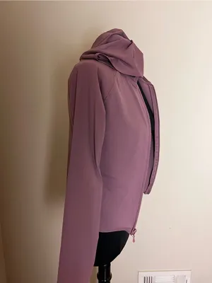Zara Mauve Hooded Zip-Up Jacket NWT thumbnail 2