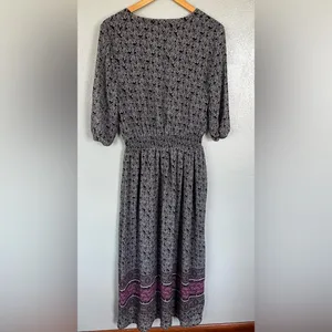 Westport Black and Pink Floral Long Sleeve Dress thumbnail 7