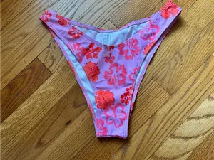 Floral Pink & Orange Bandeau Bikini Set thumbnail 4