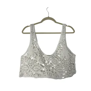 SNDYS Revolve Crochet Lace Crop Top XL White Boho Festival Cottage thumbnail 2