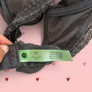 Lace Trim Underwire Bra Gray Size M thumbnail 7