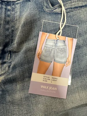 Wax Jean Light Blue Denim Cuffed Shorts thumbnail 2