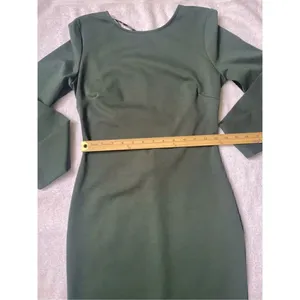 NWT Lulus Olive Green Open Back Long Sleeve Round Neck Dress Size L Party Knee L thumbnail 8