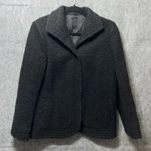 Vintage ILGWU Black Boucle Wool Jacket‎ Union Made Textured Blazer Coat thumbnail 13