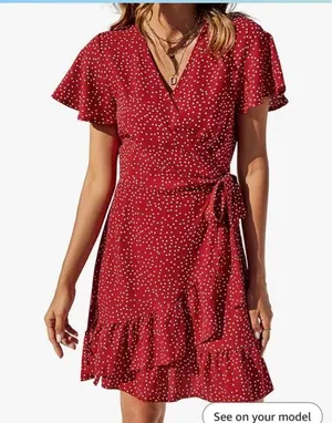 Red Wrap Dress thumbnail 1