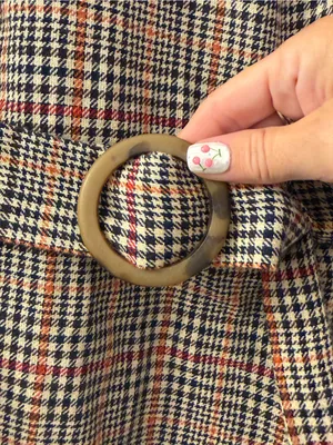 Zara Plaid Belted Dress in Neutral Tones thumbnail 3
