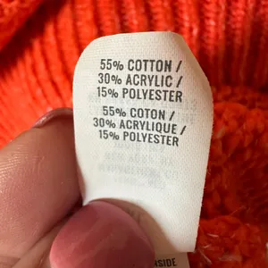 Aerie Striped Colorblock Mock Neck Sweater‎ Pullover Knit Orange Cream Womens XL thumbnail 5
