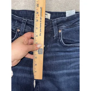 wrangler mid tise trouser raw hem size 24x30‎ dark wash Cut To 30in Inseam thumbnail 12