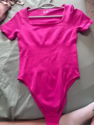 Amazon Bodysuit Pink Ribbed thumbnail 1