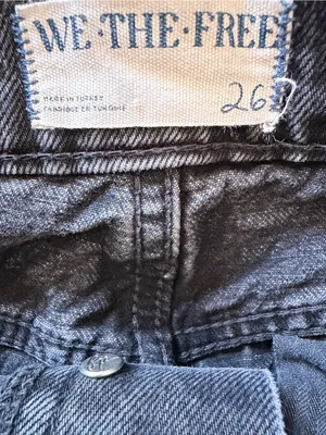 Free People We The Free Tapered Baggy Boyfriend Jeans Black High Rise Size 26 thumbnail 4