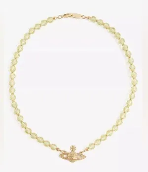 Vivienne Westwood Messaline gold-tone brass crystal-embellished choker Necklace thumbnail 1