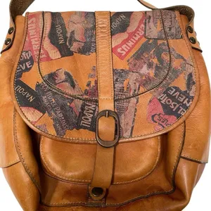 Patricia Nash Vintage‎ Patch leather saddle bag Nepali Coast Hawaii suede inside thumbnail 3