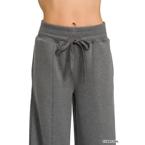 Zenana Scuba Collared Short Sleeve Pullover & Center Seam Pants Set - Medium‎ thumbnail 7