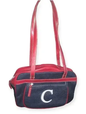 Deadstock vintage y2k denim embroidered c initial purse thumbnail 1