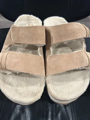 Reef Women's Plush Suede Double-Strap Slide Sandals - Beige thumbnail 4