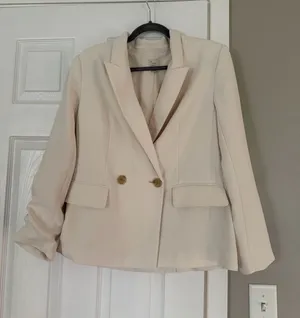 A New Day Cream Double-Breasted Blazer Jacket thumbnail 1