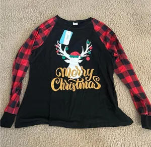 D237 woman top long sleeve merry Christmas cute medium thumbnail 1