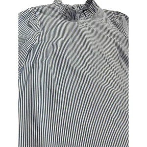 J.Crew Organic Cotton Long Sleeve Ruffleneck Top Stripe Blue Size‎ XS thumbnail 7